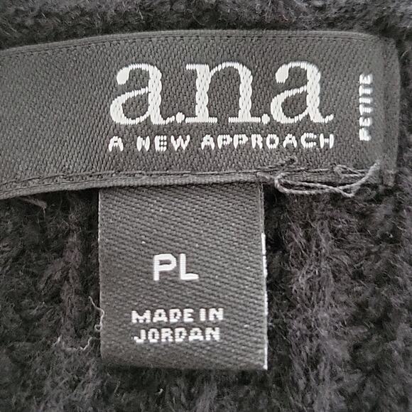 a.n.a. A New Approach Black 2 Front Pockets Knit Long Cardigan Sweater Size PL - Picture 6 of 7